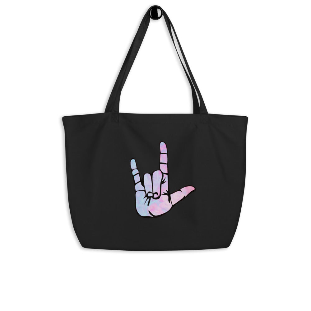 Large 'I Love You' tote bag