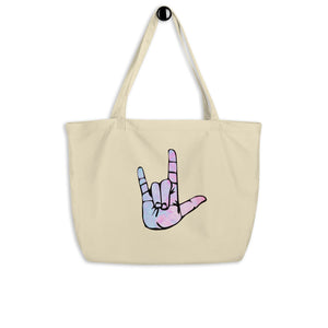 Large 'I Love You' tote bag